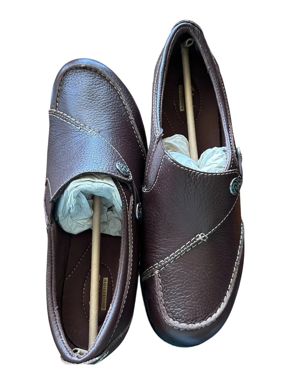 Clarks Ashland Lane Brown Leather Slip-On Loafers 11M new in box